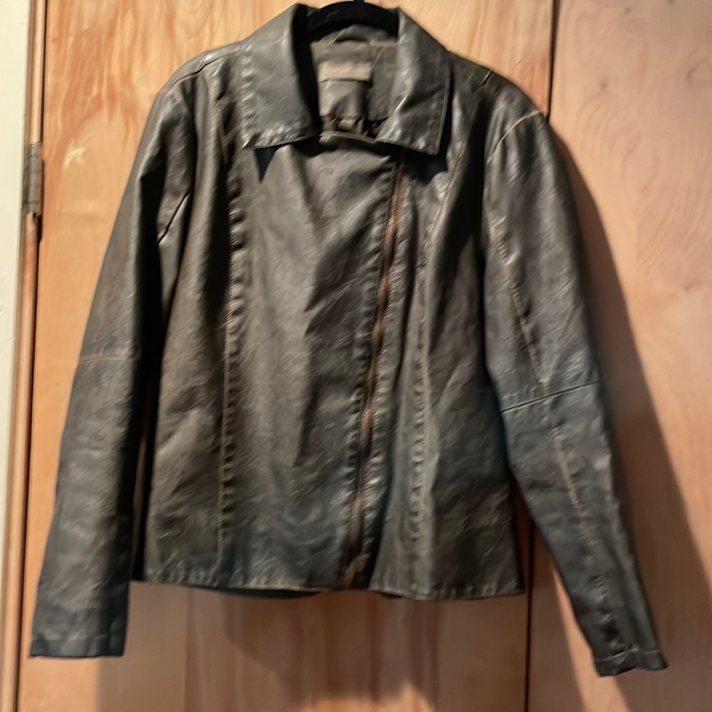 Bagatelle faux leather moto jacket coat